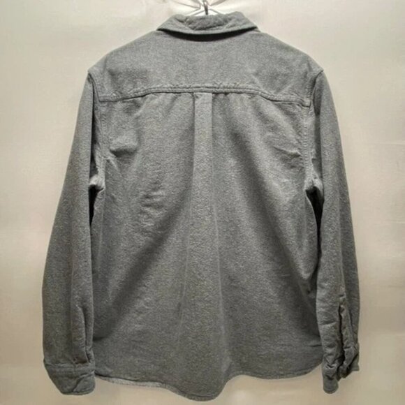 Eddie Bauer Men's Shirt Jacket XL Gray Chamois Flannel Heavyweight Shacket EUC - Picture 2 of 9